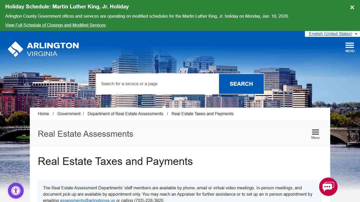 Real Estate Taxes and Payments – Official Website of Arlington County Virginia Government